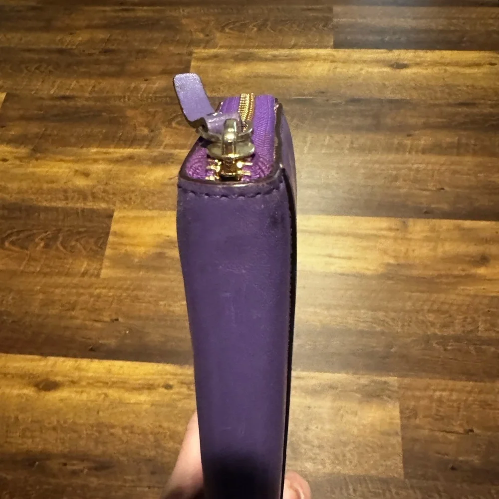 Kate Spade Purple Leather Long Zippy Wallet with Front Pocket